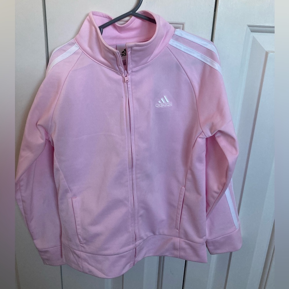 Pink adidas tracksuit